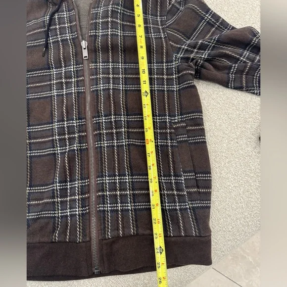 Marc by Marc Jacobs Plaid Zip-Up Hoodie Jacket – Brown & Navy - Picture 7 of 10